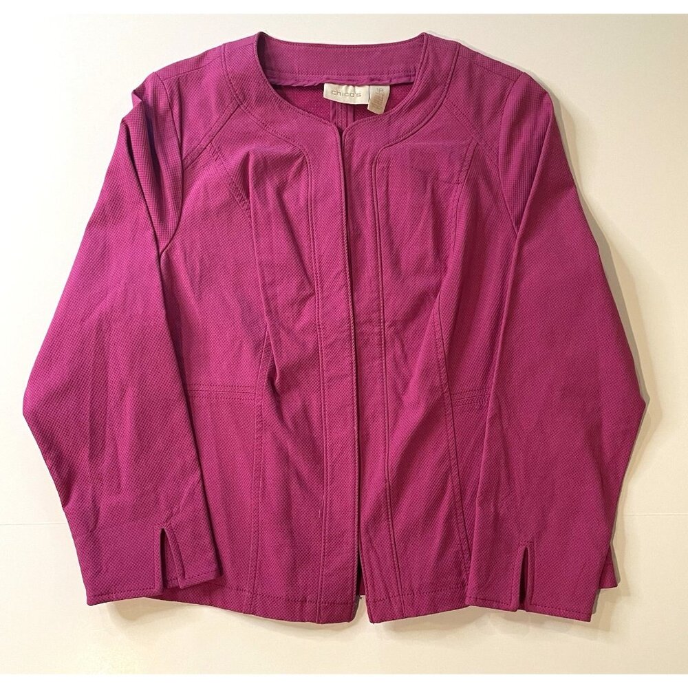Vtg Chicos Womens Pink Jacket Size 1P Y2K Feminine Career Professional‎ Timeless